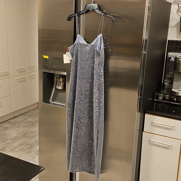 💕OPEN EDIT💕 Sequin Sleeveless Slipdress ~ Metallic Grey Folkstone XS NWT - Picture 10 of 16